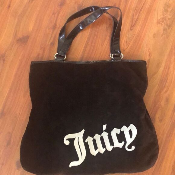 Juicy couture and Y2K brown velvet tote bag - Picture 1 of 8